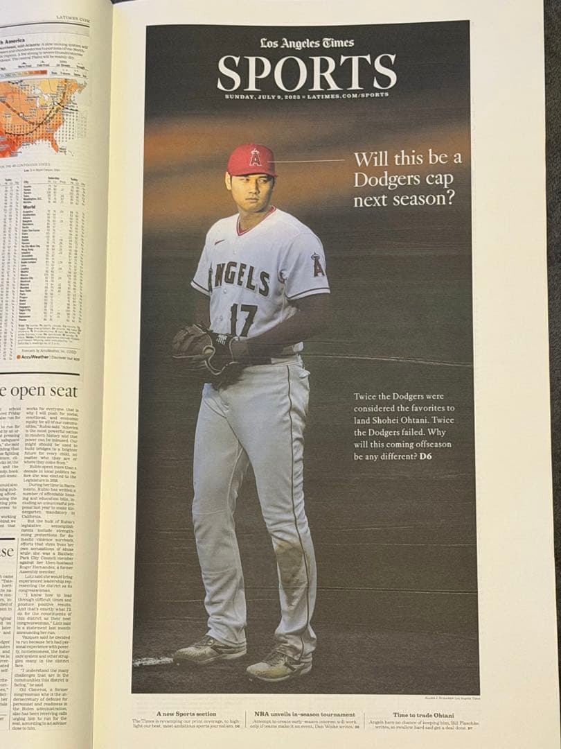 2023年7月9日付　ロサンゼルスタイムズ 【エンゼルス 大谷翔平 特集号】