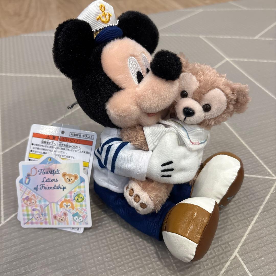 ハートフェルトレターズオブフレンドシップ ミッキー ダッフィー ぬいぐるみバッジ