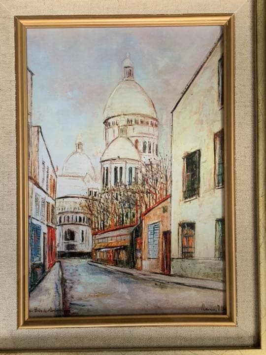 大幅値下げしました！モンマルトルのサクレクール　額縁付　モーリス・ユトリロ