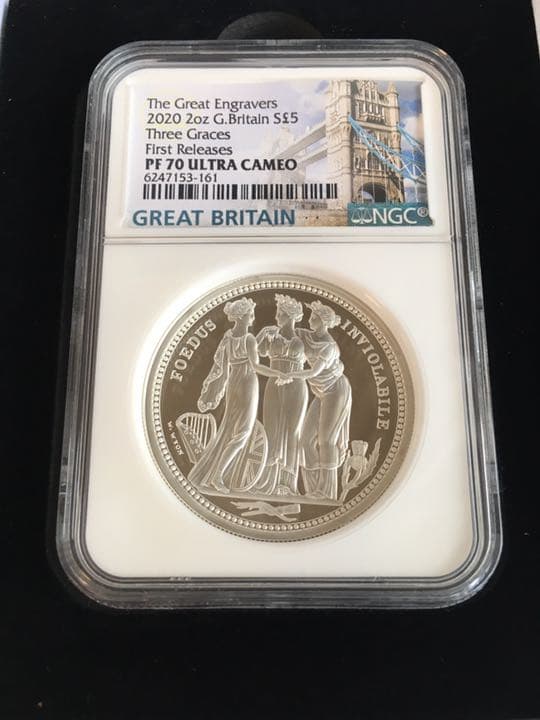 イギリス スリーグレイセス 2オンス 銀貨