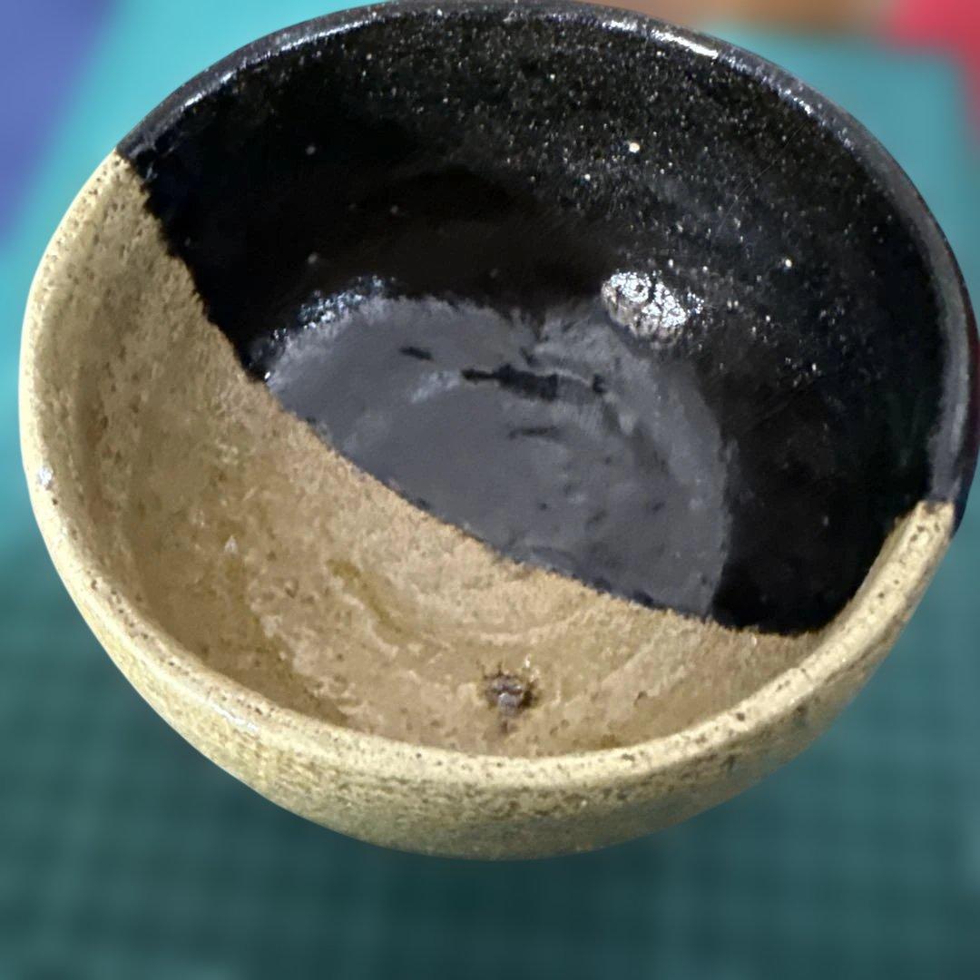 楽焼き　樂茶盌　【メルカリ専用】掛分茶碗　茶道具　ツートンカラー　茶道