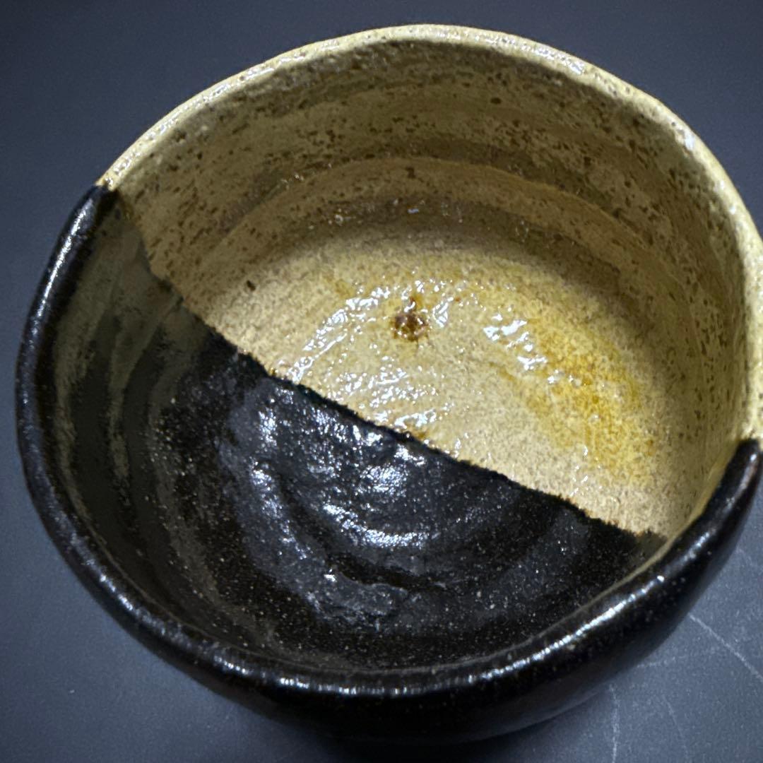 楽焼き　樂茶盌　【メルカリ専用】掛分茶碗　茶道具　ツートンカラー　茶道