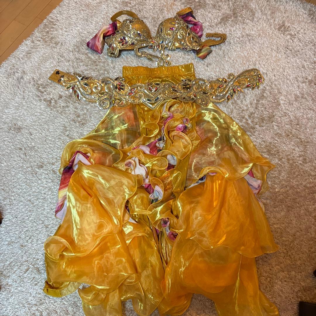 ベリーダンスセットアップ ゴールド ピンク