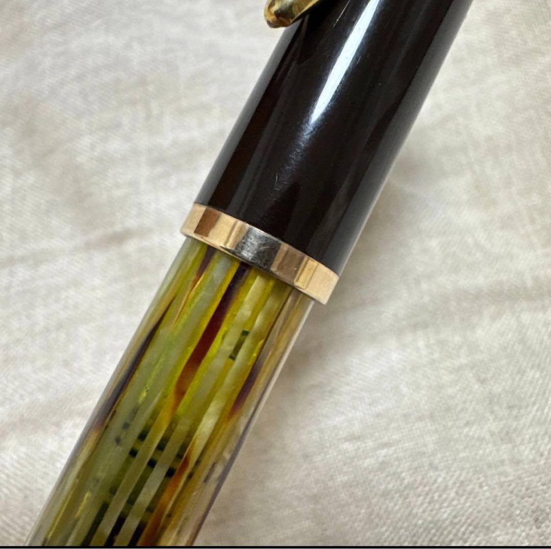 【週末限定価格】ペリカン ヴィンテージ万年筆　#400 茶縞 1950年代　M