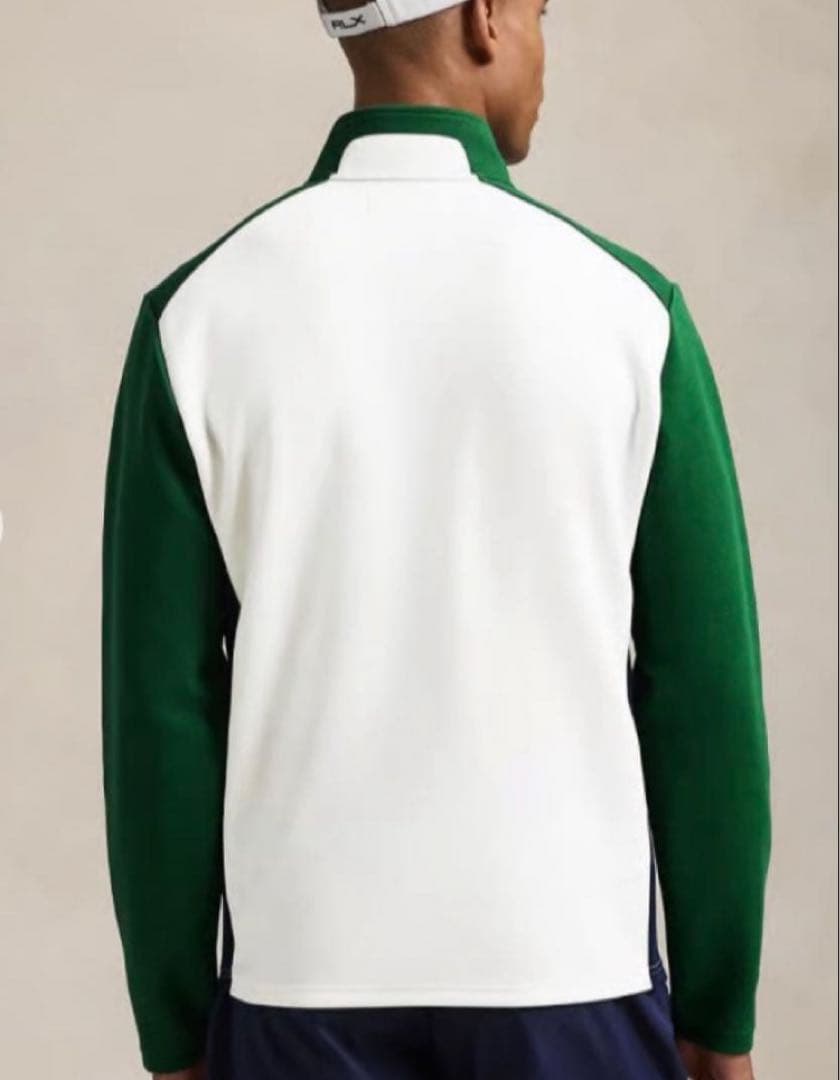 RLX ゴルフ ブロックダブルニット プルオーバー フルジップ ジャケット L