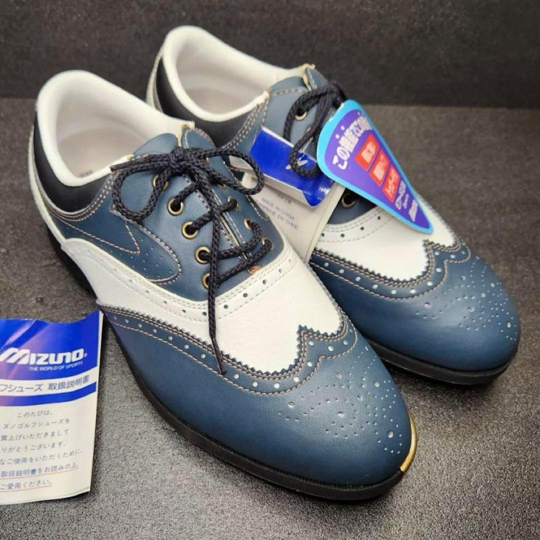 【新品、未使用】MIZUNO ミズノ　ゴルフシューズ　ウイングチップ　メダリオン