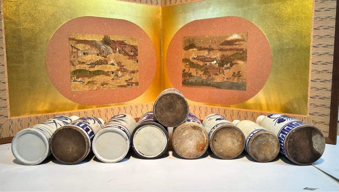 骨董　染付　花瓶　徳利　8本お纏めセット