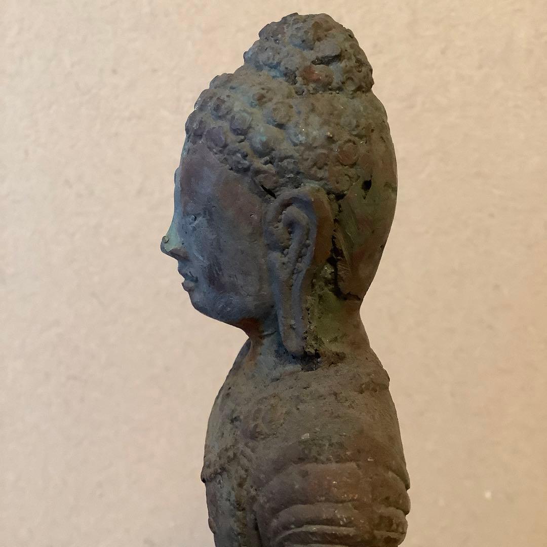 12〜13世紀インド「仏釈迦牟尼仏像」仏陀・クシャーン朝・マトゥラー発掘青銅仏