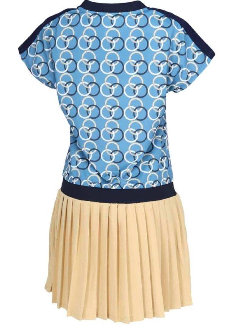 No.577 FILA リング&ベージュプリーツの最強ワンピ★ダークBLUE★