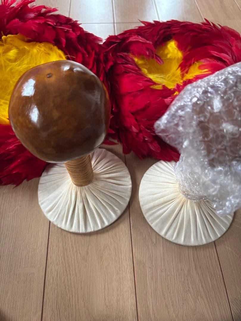 着脱式フラダンス用 タヒチ　赤と黄色ウリウリ　　分離