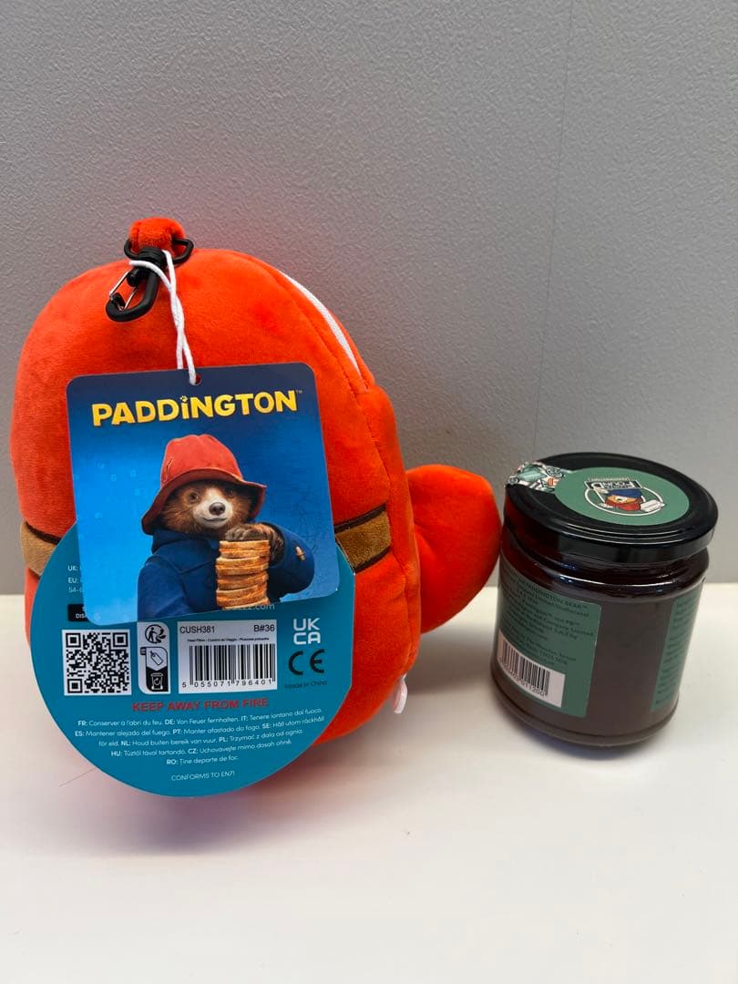 イギリス購入くまのパディントン ピロークッション アイマスク＆マーマレードジャム