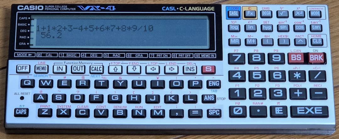 【動作確認済】CASIO スーパーカレッジ VX-4 本体、付属品あり