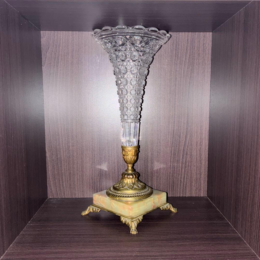 バカラ ディアマンピエーリー ブロンズ装飾 アンティーク 花器