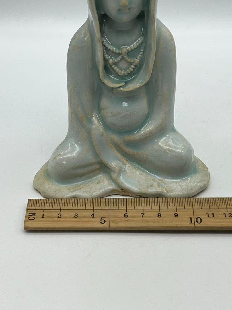 宋時代 青磁 影青観音座仏　時代物　【旧家蔵出し】　希少貴重(A-94)