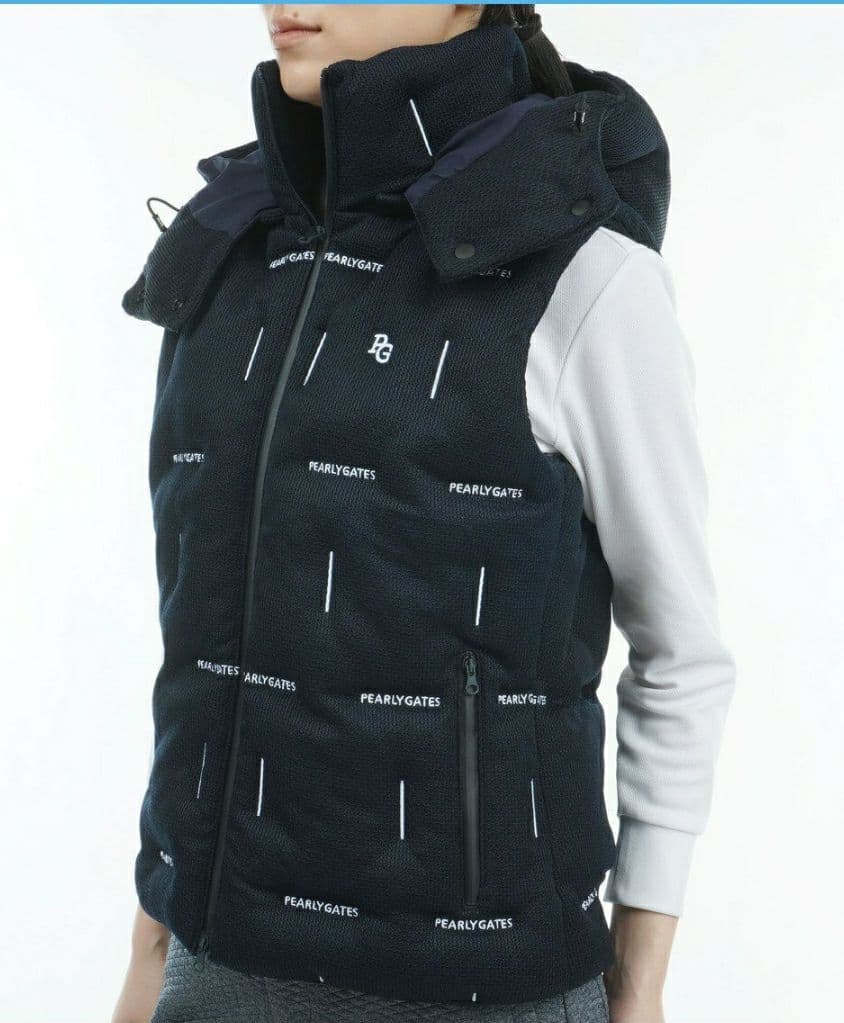 PEARLY GATES フード付きダウンベスト
