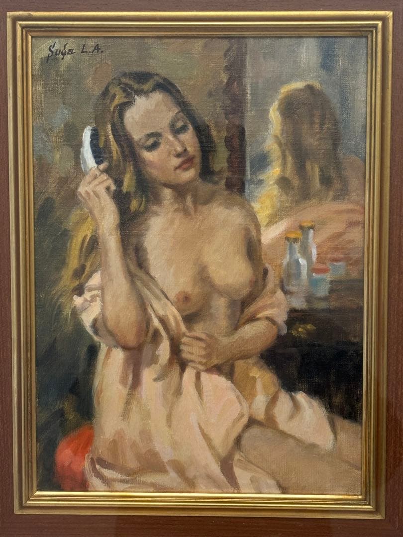 裸婦　額　菅沼金六　箱付