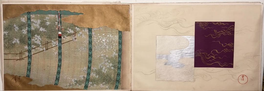 稀ちく佐壹琳派画家神坂雪佳の多色摺木版図案画帖30図案の内25図案入り明治32年