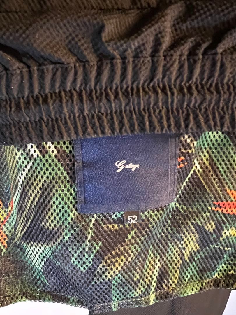 【希少52/2XL】G-stage シアサッカーパンツ 黒 蜂アイコン春夏ゴルフ