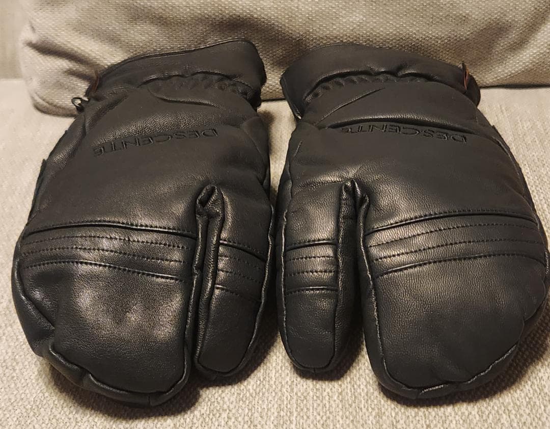 DESCENTE デサント レザー　3フィンガーグローブ　ブラック　LL(O)