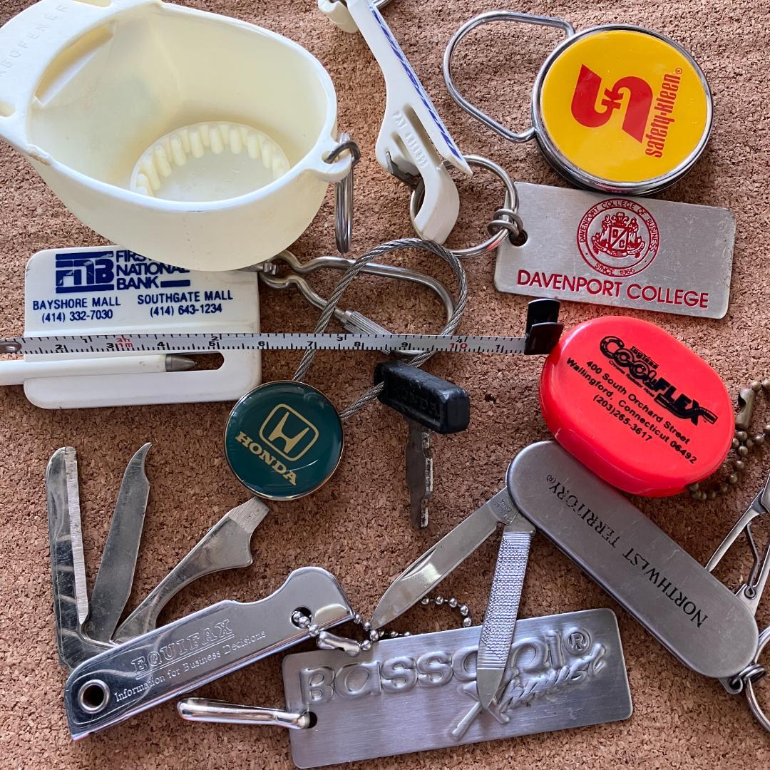 アメリカのキーリング80個★vintage／まとめ売り／企業物／ノベルティ／広告