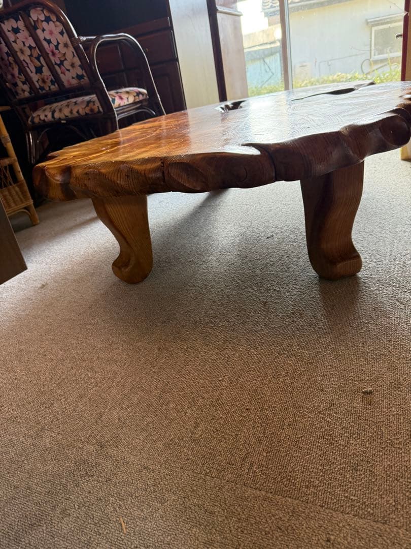 欅 一枚板 座卓 ローテーブル 無垢 天然木 高級和家具