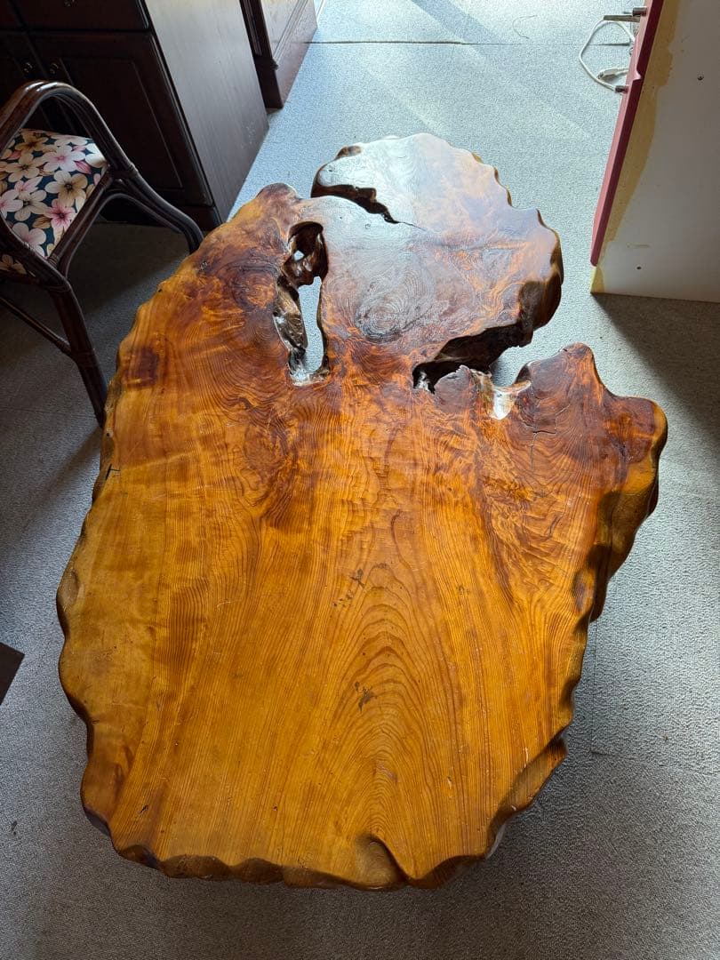 欅 一枚板 座卓 ローテーブル 無垢 天然木 高級和家具