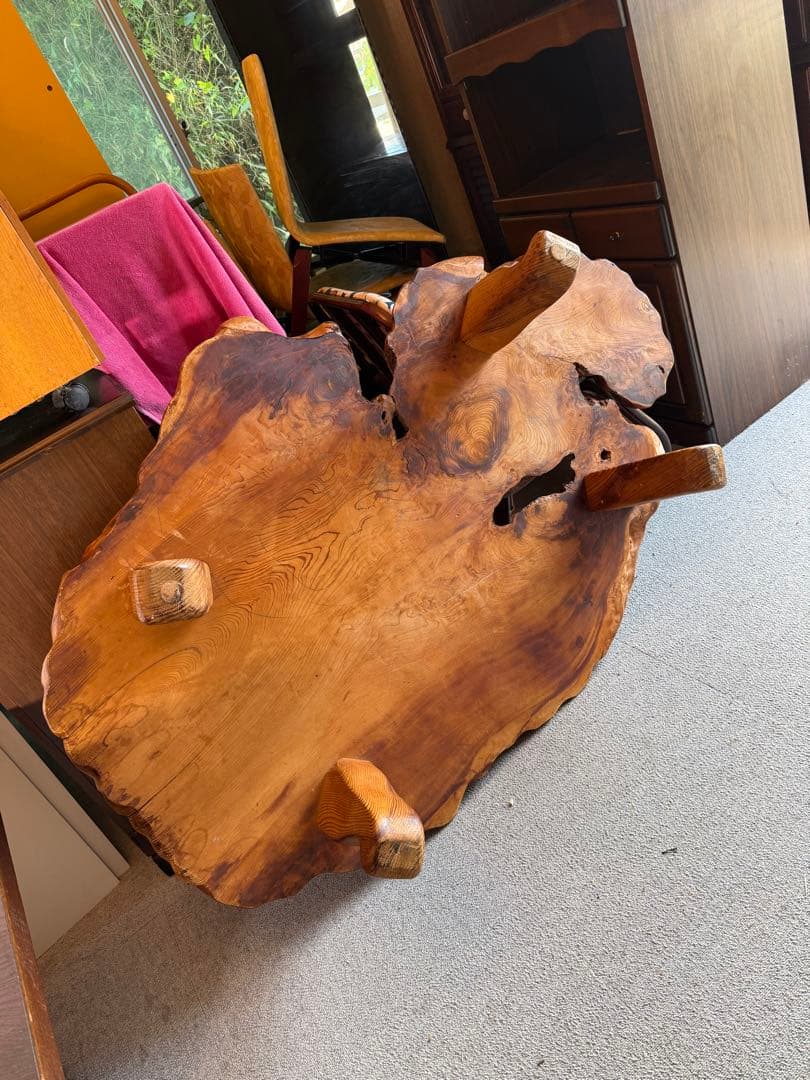 欅 一枚板 座卓 ローテーブル 無垢 天然木 高級和家具