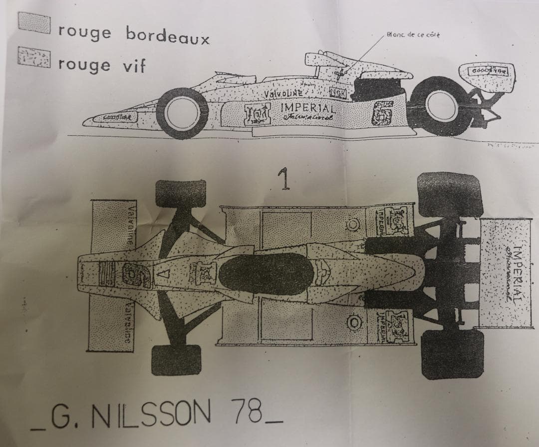 ＭＧモデル（伊）製ロータス７８　７８日本グランプリ仕様メタル組立キット　１／４３