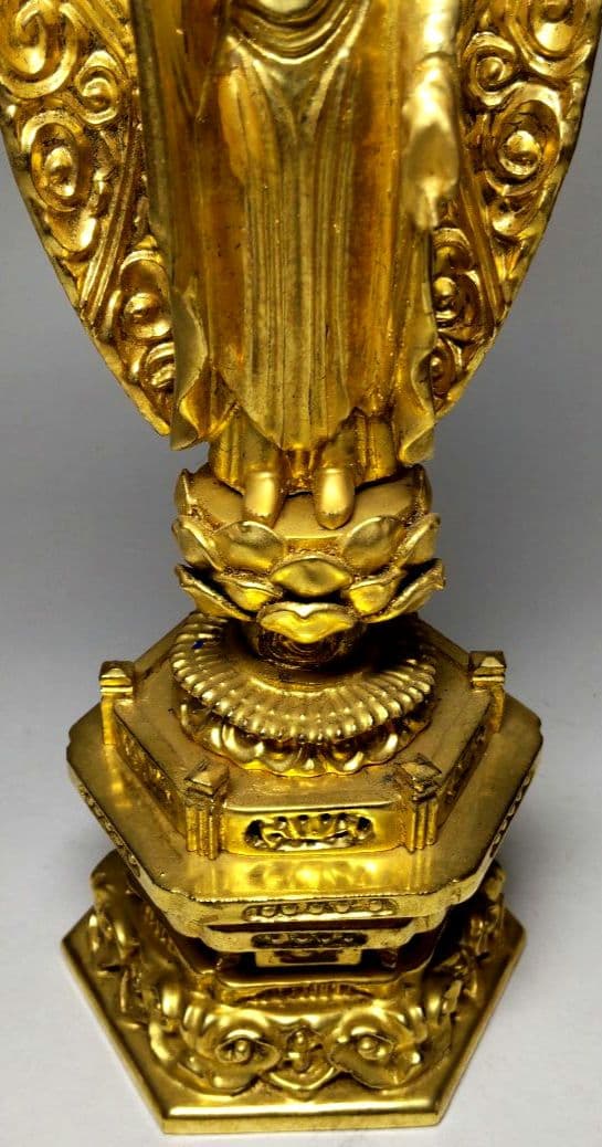 阿弥陀如来 木彫り仏像 純金箔押