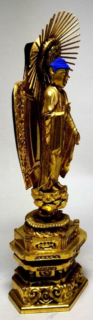 阿弥陀如来 木彫り仏像 純金箔押