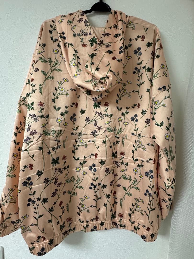 adidasサテン 花柄 アノラック パーカー ジャージXL