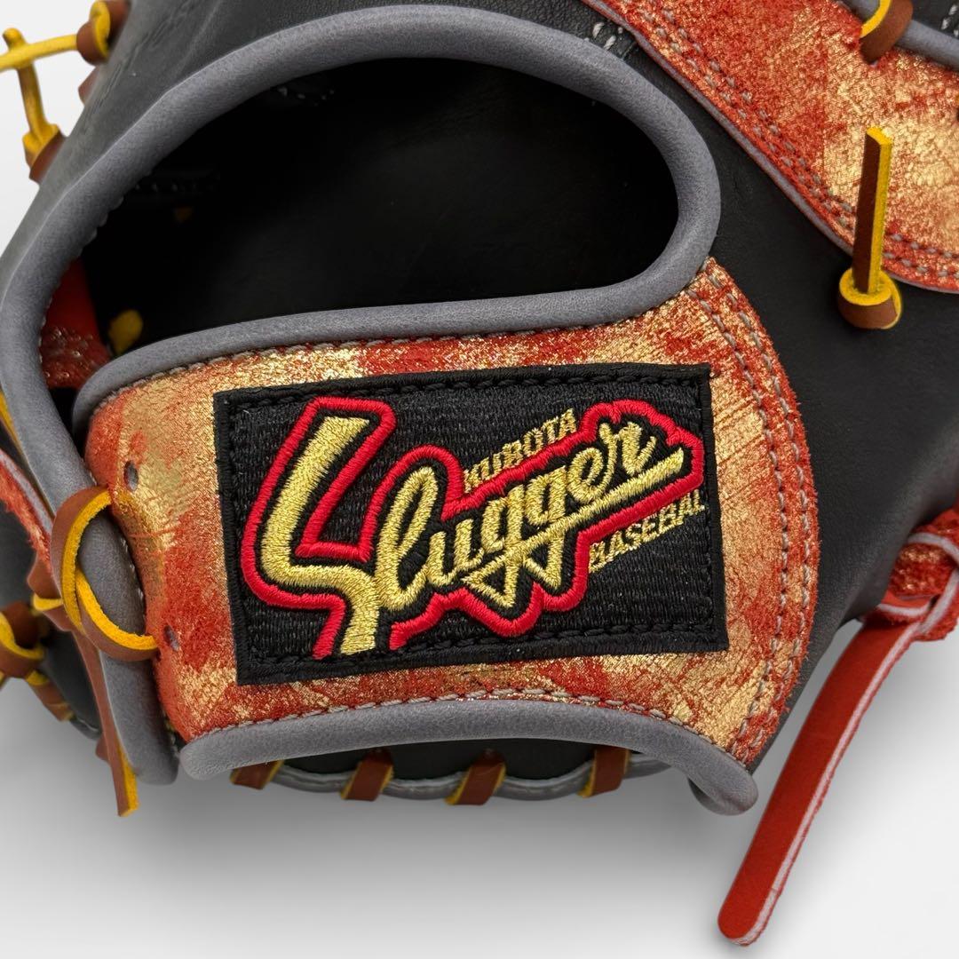 【魔改造】久保田スラッガー ファーストミット KSF733 黒×赤オレ金箔革