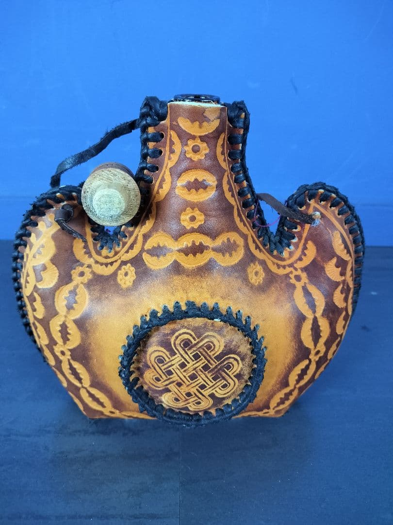 【激レア】モンゴル スキットル 水筒 革