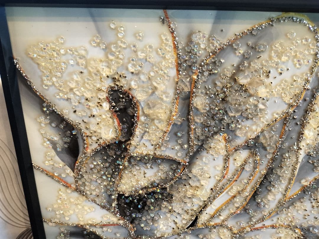 水晶アートパネル　水晶画　女性