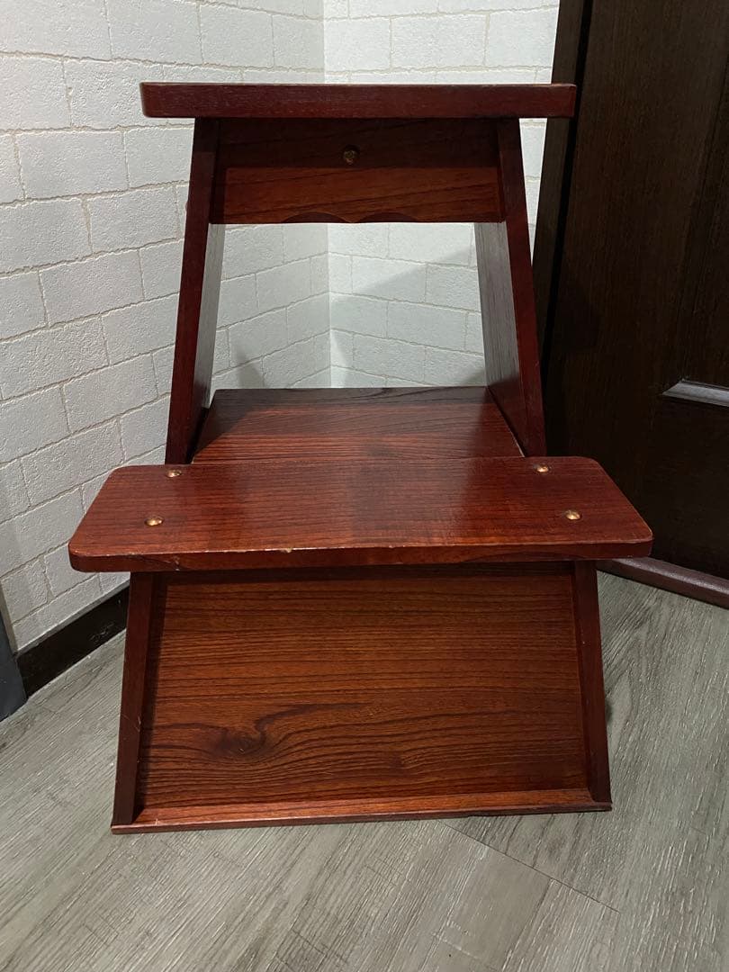 木製 踏み台 収納付き 飾り台 無垢材 アンティーク 昭和レトロ ヴィンテージ
