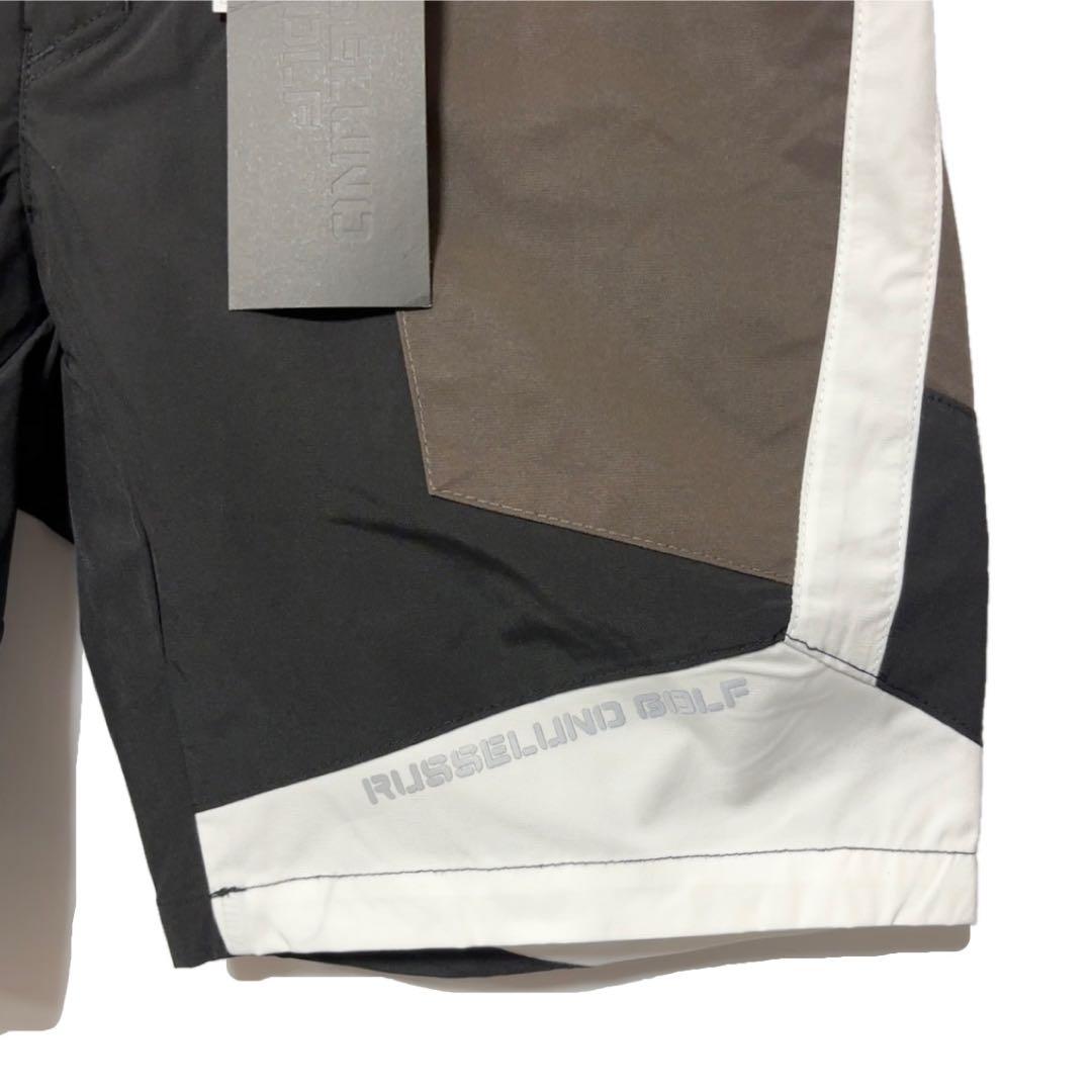 新品 ラッセルノ ゴルフ カラーパネル ショーツ ブラック L 5 ゴルフウェア