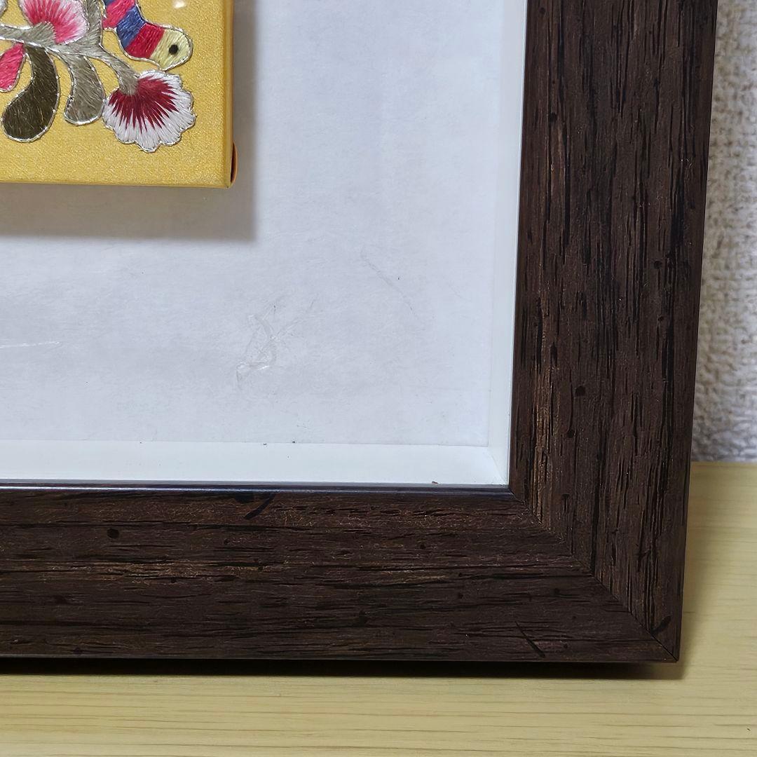 韓国伝統刺繍アートパネル 手刺繍 壁掛けインテリア 額装 チャス