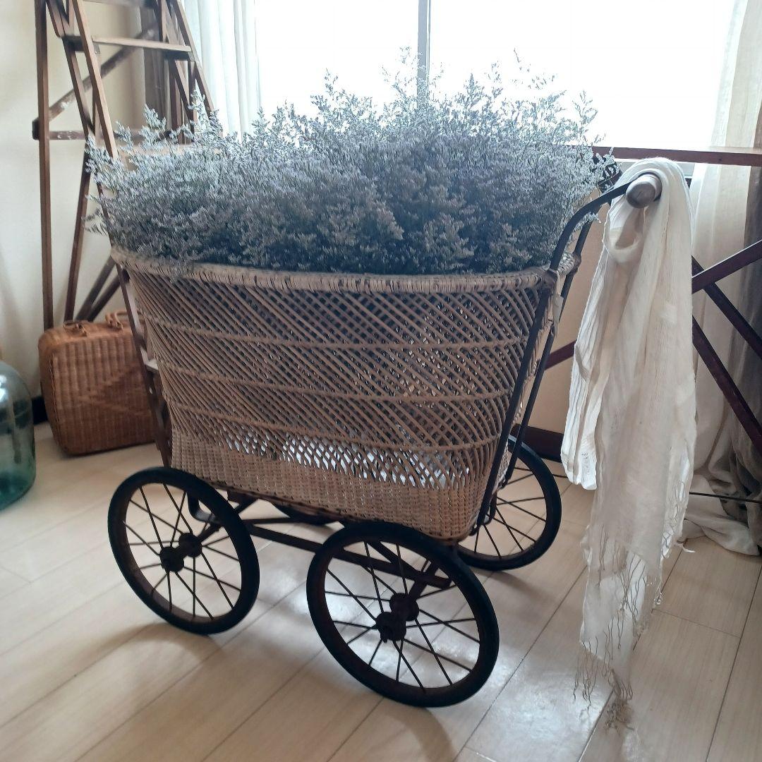 アンティーク 花籠 乳母車 ヴィンテージ 店舗什器 古道具 引取限定
