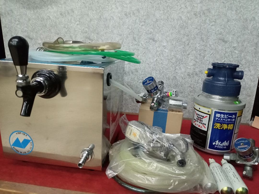 ニットク　氷冷式ビールサーバー　 予備品多数　ミニガス3本付き