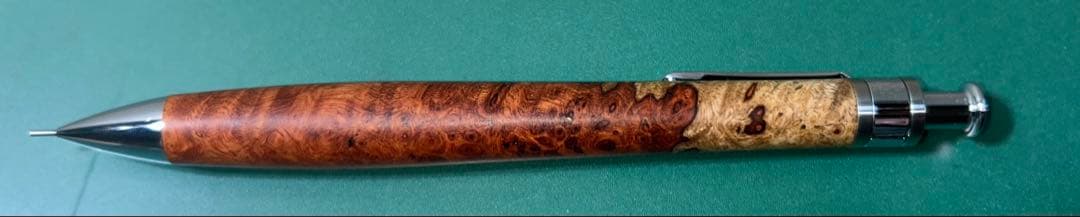 工房楔　花梨紅白　コブ杢 イベント杢　0.5mm　固定式口金付属