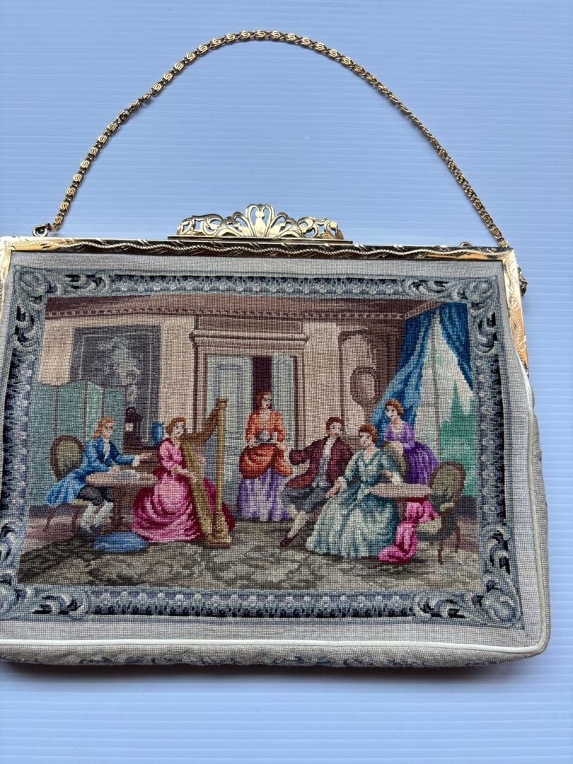 ヴィンテージ刺繍ハンドバッグ