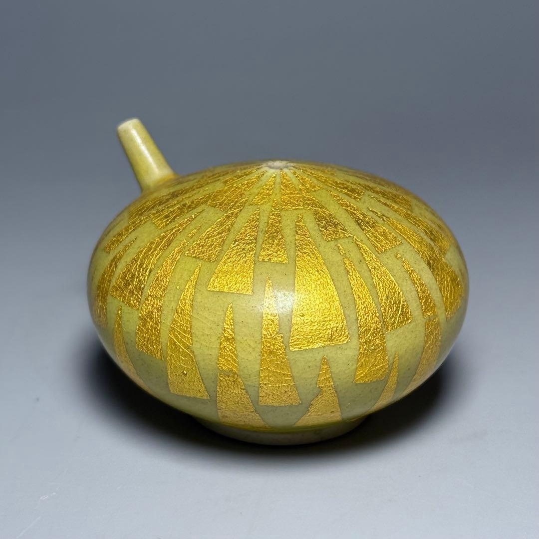 小野　珀子　釉裏金彩　水滴　共箱有り　県重要無形文化財　人気作品　名品