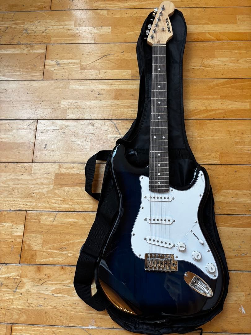 SELDER エレキギター ブルー ギターケース付き