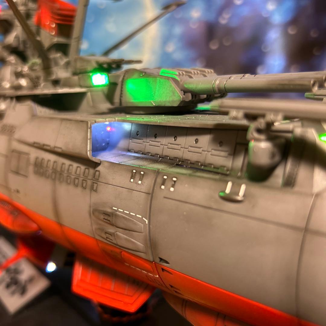 T*i様 宇宙戦艦ヤマト 1/500 フル電飾！完成品。墨入れ済みつや消し塗装済
