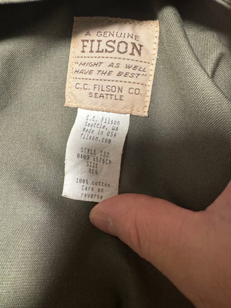 フィルソン フィッシングベスト オリーブグリーン
