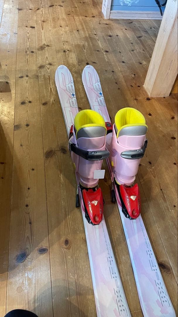 カービングスキー板96cmセットストックBXB子供ジュニアキッズ女の子ピンク