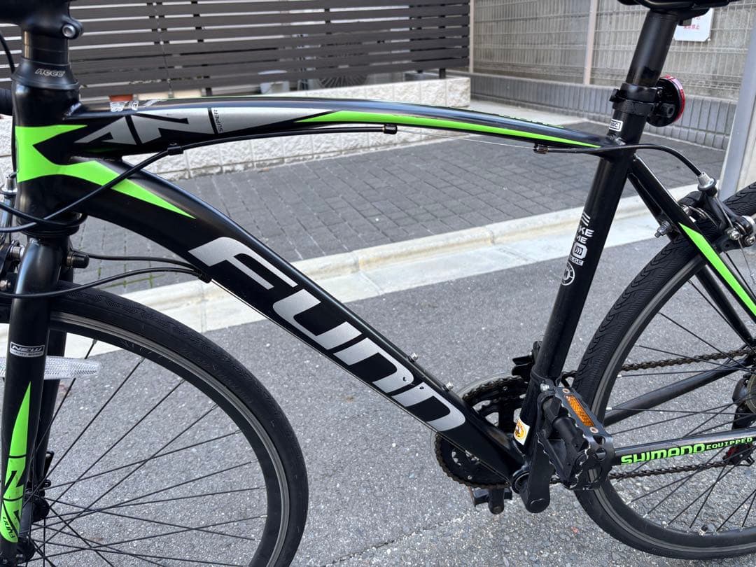 FUNN ロードバイク 黒/緑　700c 使用頻度少ない