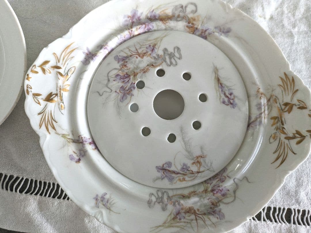 アンティーク アビランド　リモージュ　 蓋付きバターディッシュ