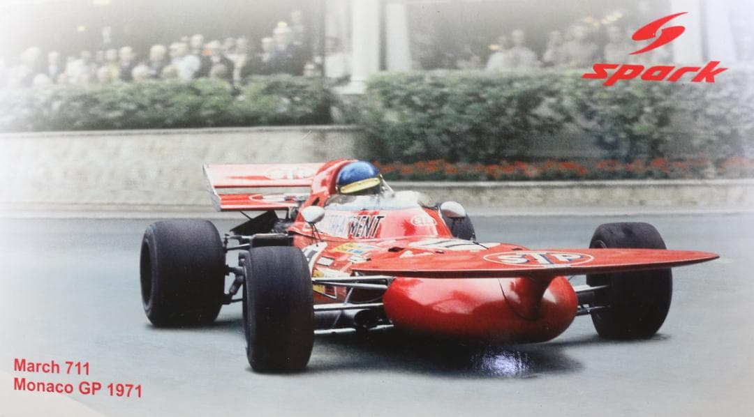 超希少　SPARK 　マーチ７１１　１９７１モナコ　Ｒ・ピーターソン 1/18