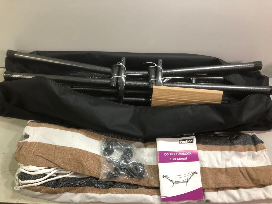 Pooboo 自立式 ハンモック スタンドセット ダブルサイズ 収納バッグ付き